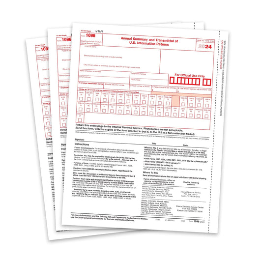 2024 Blue Summit Supplies 1096 Transmittal Tax Forms Summary Laser Forms, Compatible with QuickBooks and Accounting Software, 25 Pack