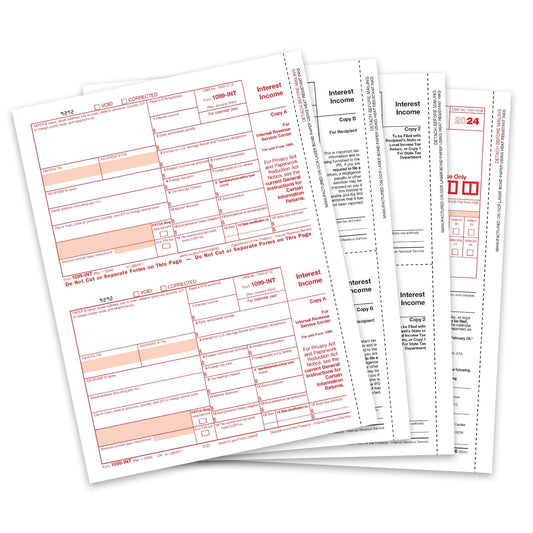 2024 Blue Summit Supplies Tax Forms, 1099 INT 4 Part Tax Forms Kit, 25-Count