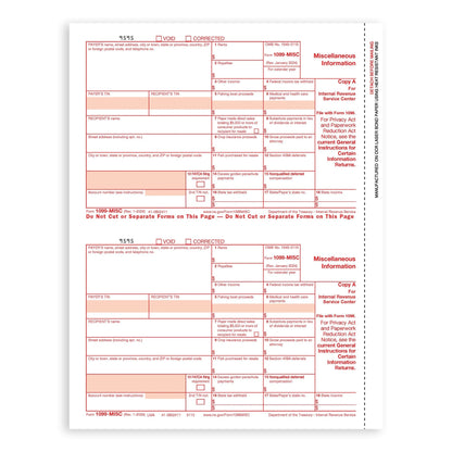 2024 Blue Summit Supplies Tax Forms, 1099 MISC 4 Part Tax Forms Kit, 25-Count
