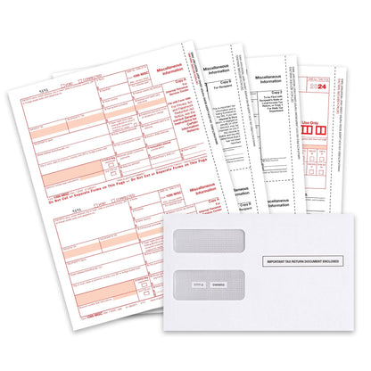 2024 Blue Summit Supplies Tax Forms, 1099 MISC 4 Part Tax Forms Bundle with Self Seal Envelopes, 50-Count