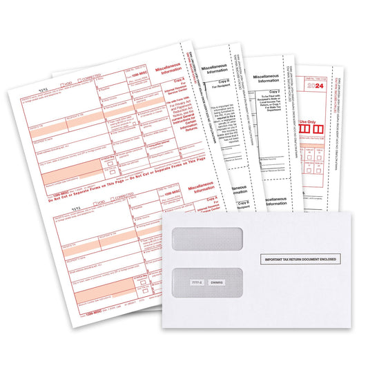 2024 Blue Summit Supplies Tax Forms, 1099 MISC 4 Part Tax Forms Bundle with Self Seal Envelopes, 50-Count