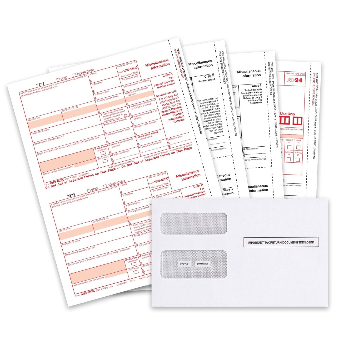 2024 Blue Summit Supplies Tax Forms, 1099 MISC 4 Part Tax Forms Kit, 25-Count