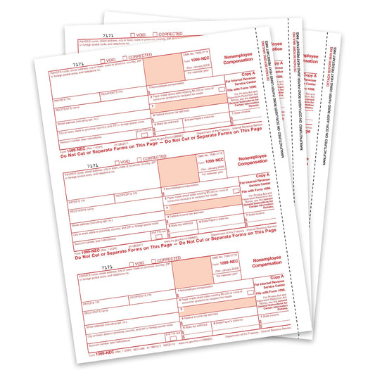 2024 Blue Summit Supplies Tax Forms, 1099-NEC Copy A Forms, 50-Pack (17 Sheets)