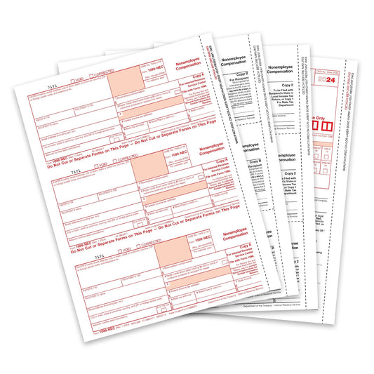 2024 Blue Summit Supplies Tax Forms, 1099-NEC 4-Part Tax Form KIT, 25-Pack